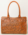 KBG334C Ohlay Western Genuine Leather Hand Tooled Women Tote Bags