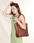 OHLAY KBG338A TOTE Hand Tooled Genuine Leather women bag western handbag purse
