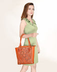 OHLAY KBG338B TOTE Hand Tooled Genuine Leather women bag western handbag purse