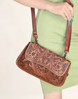 OHLAY WALLET Hand Tooled  Genuine Leather women bag western handbag purse