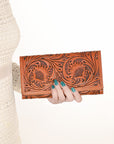OHLAY WALLET Hand Tooled  Genuine Leather women bag western handbag purse