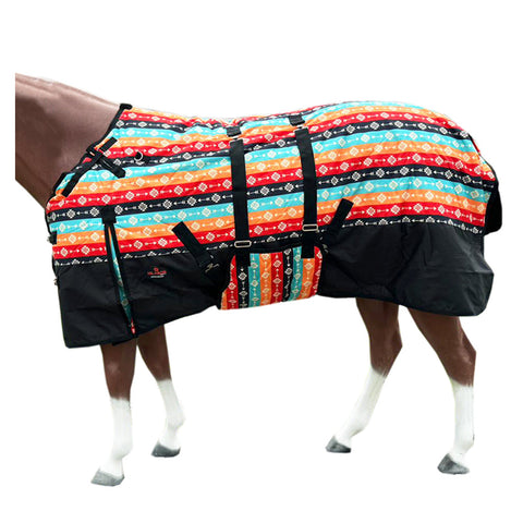 HILASON 1200D Winter Waterproof Horse Turnout Blanket Belly Wrap Tribal