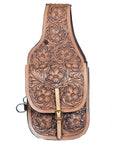 HILASON Western Horse Leather Saddle Bag Heavyduty Traditional Trail Ride Oiled Tan