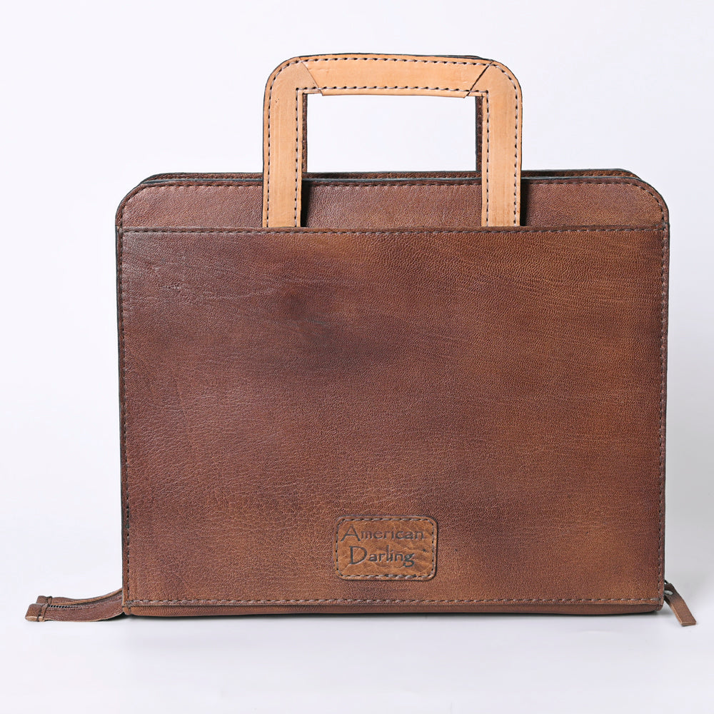 American Darling Briefcase Hand Tooled Genuine Leather Women Bag Western Handbag Purse