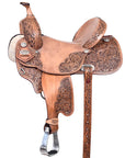 HILASON Western Horse Ranch Roping Saddle Riding Brown