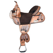 Hilason Western Horse Treeless Trail Barrel American Leather Saddle Tan