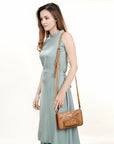 American Darling Clutch Hand Tooled Genuine Leather Women Bag Western Handbag Purse