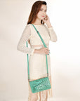 American Darling Clutch Hand Tooled Genuine Leather Women Bag Western Handbag Purse