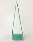 American Darling Clutch Hand Tooled Genuine Leather Women Bag Western Handbag Purse