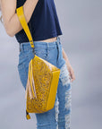 American Darling Hand Tooled Genuine Leather Women Bag Western Handbag Purse