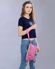 American Darling Hand Tooled Genuine Leather Women Bag Western Handbag Purse