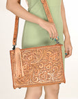 American Darling Hand Tooled Genuine Leather Women Bag Western Handbag Purse