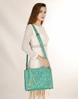 American Darling Hand Tooled Genuine Leather Women Bag Western Handbag Purse