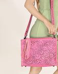 American Darling Hand Tooled Genuine Leather Women Bag Western Handbag Purse