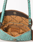 American Darling ADBG1241 Crocodile Embossed Genuine Leather Women Bag Western Handbag Purse