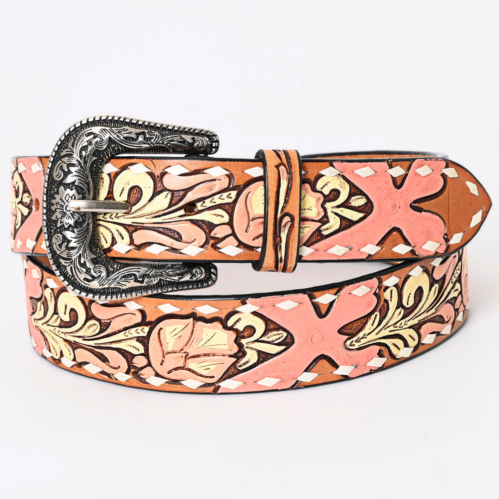 American Darling ADBLF213-L Beautifully Hand Tooled Genuine American Leather Belt Men and  Women
