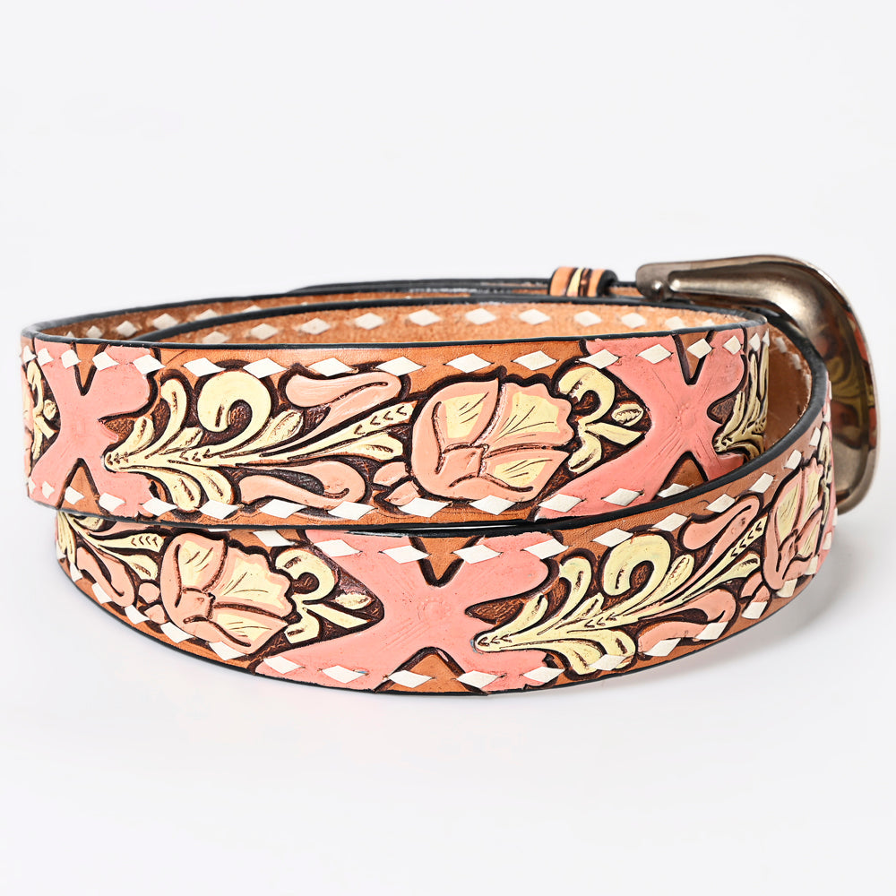 American Darling ADBLF213-L Beautifully Hand Tooled Genuine American Leather Belt Men and  Women