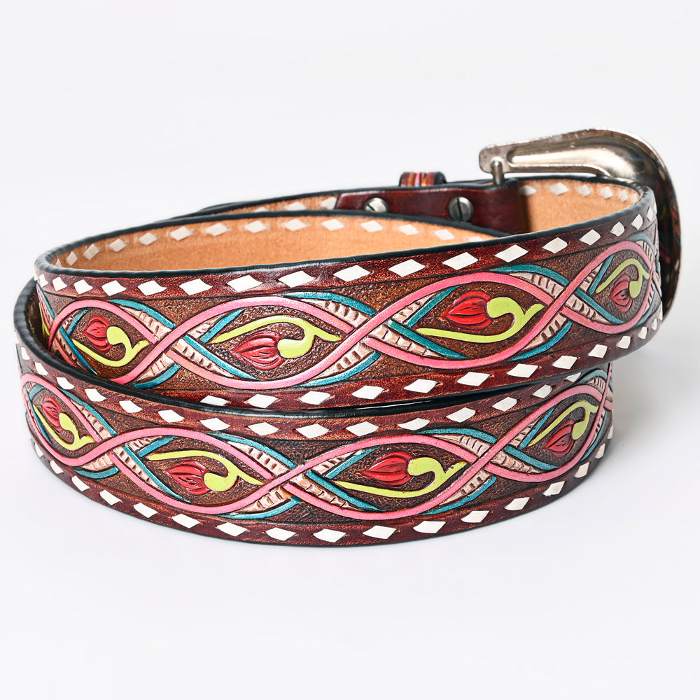 American Darling Beautifully Hand Tooled Genuine American Leather Belt Men and  Women