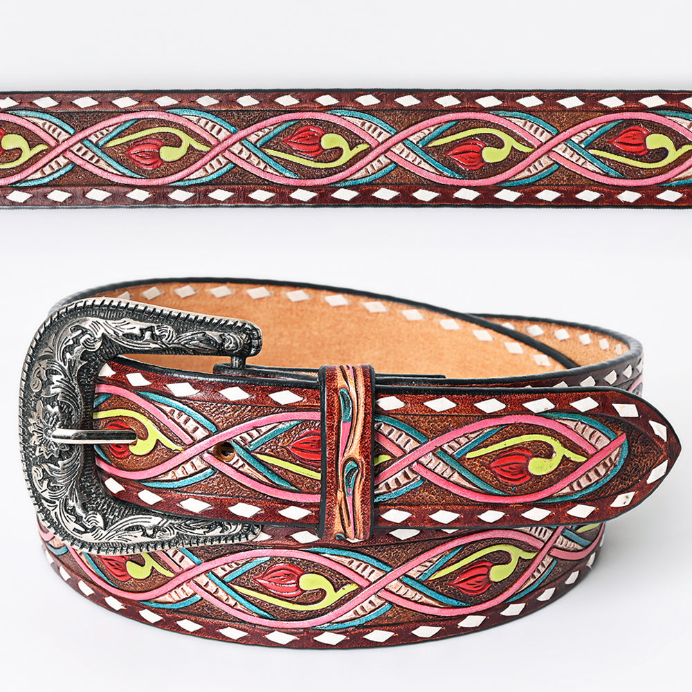 American Darling Beautifully Hand Tooled Genuine American Leather Belt Men and  Women
