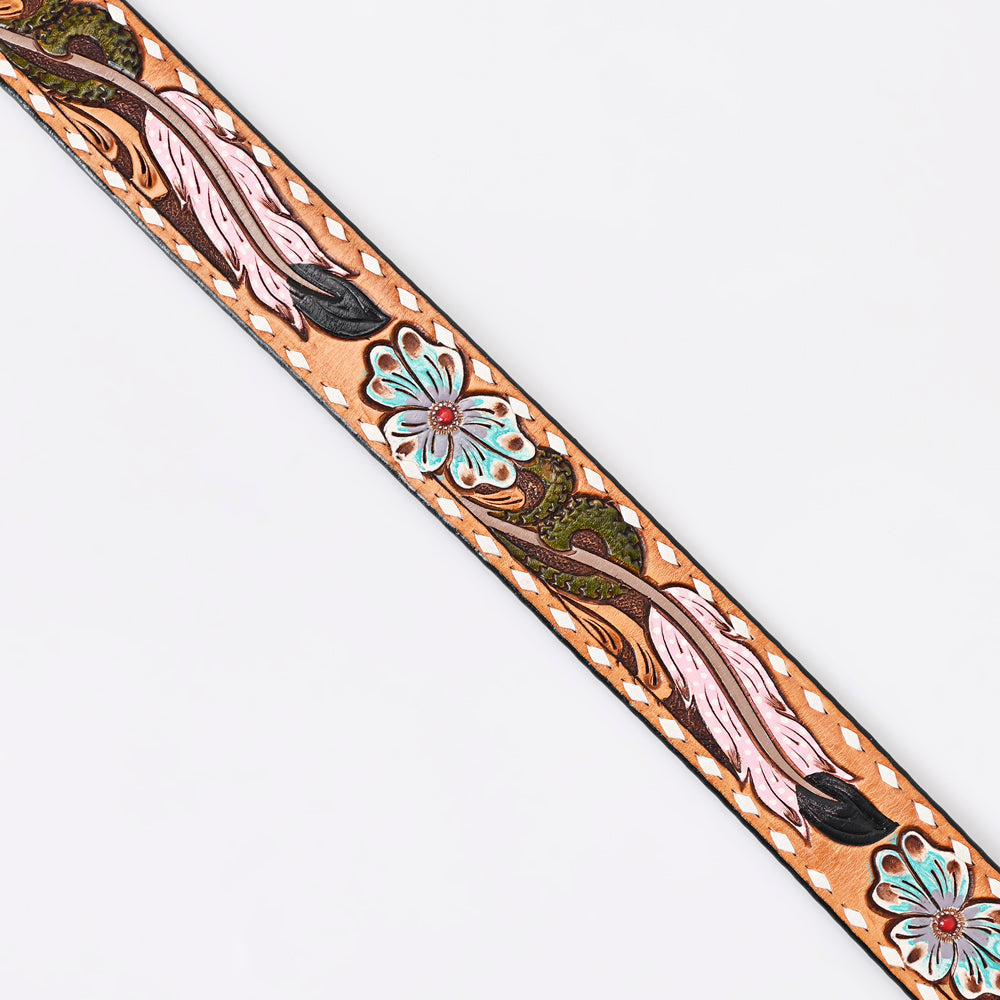 American Darling ADBLF152-L Beautifully Hand Tooled Genuine American Leather Belt Men and  Women