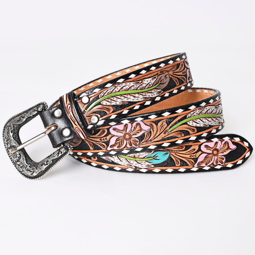 American Darling Beautifully Hand Tooled Genuine American Leather Belt Men and  Women