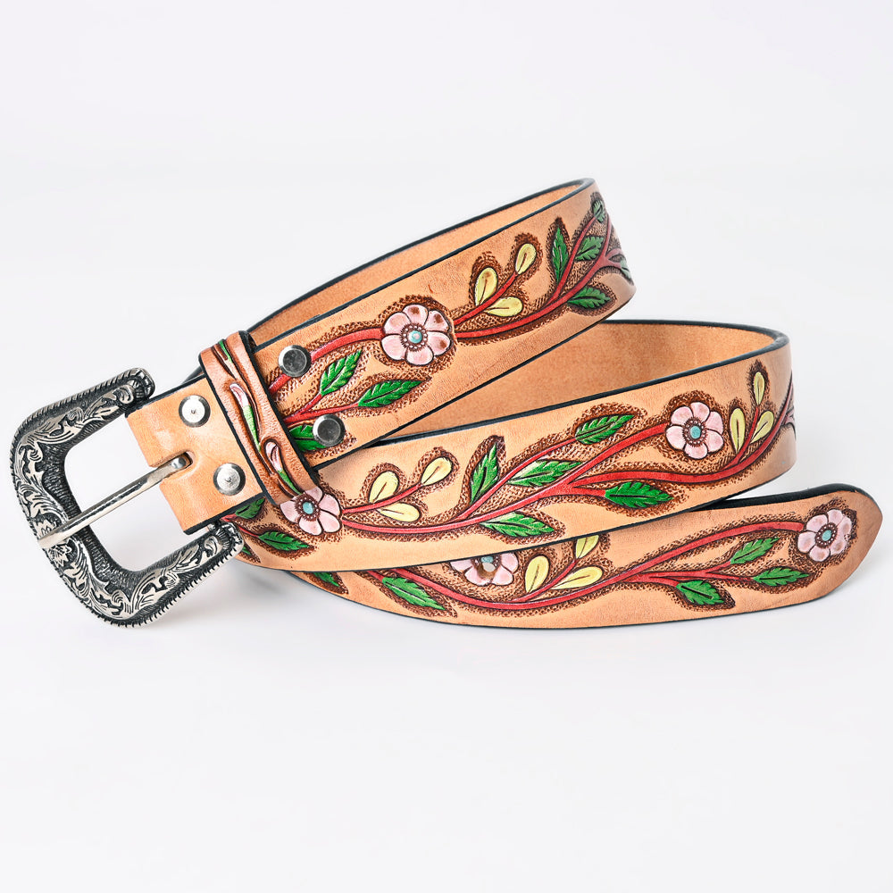 American Darling Beautifully Hand Tooled Genuine American Leather Belt Men and  Women