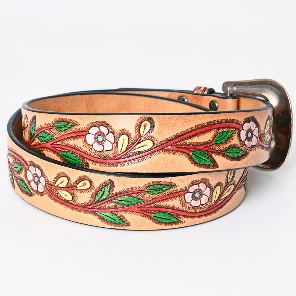 American Darling Beautifully Hand Tooled Genuine American Leather Belt Men and  Women