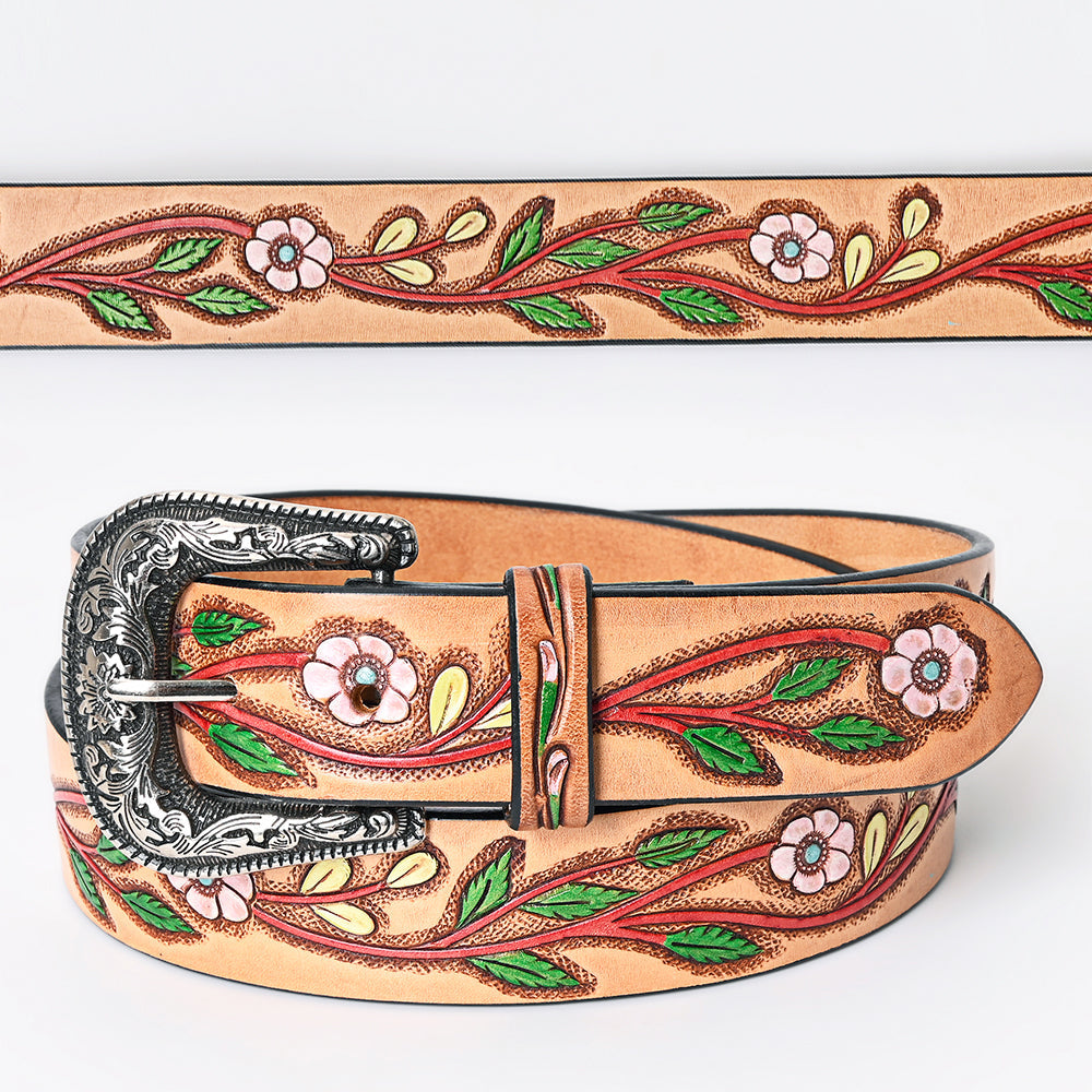 American Darling Beautifully Hand Tooled Genuine American Leather Belt Men and  Women