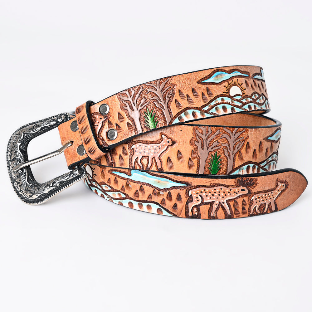 American Darling Beautifully Hand Tooled Genuine American Leather Belt Men and  Women