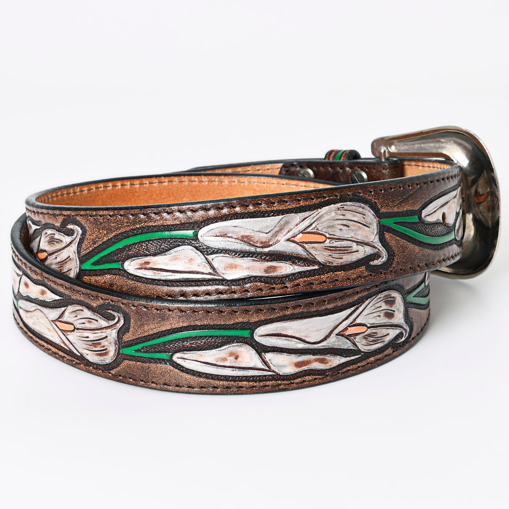 American Darling Beautifully Hand Tooled Genuine American Leather Belt Men and  Women