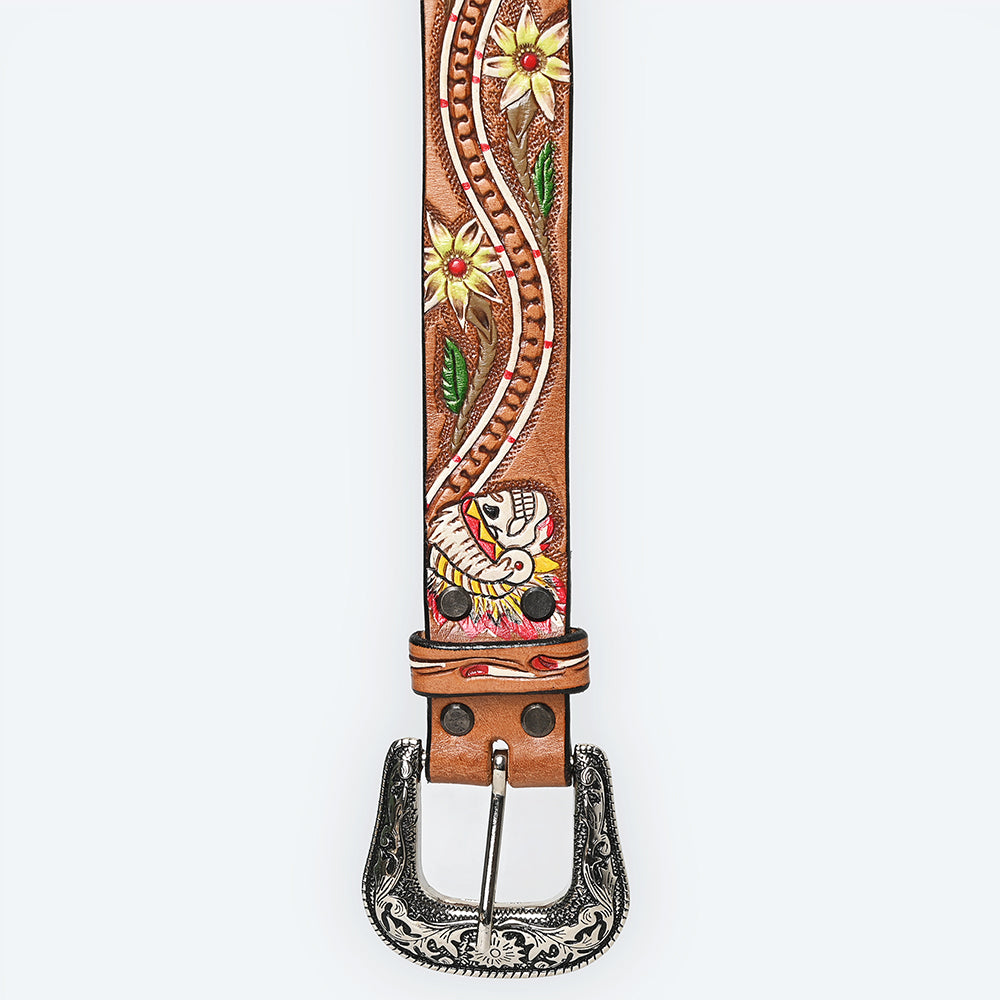 American Darling Beautifully Hand Tooled Genuine American Leather Belt Men and  Women