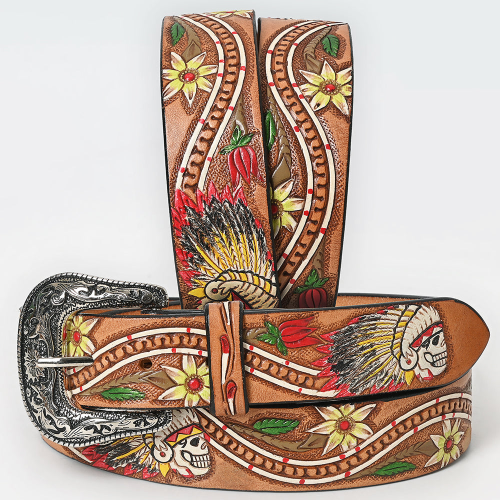 American Darling Beautifully Hand Tooled Genuine American Leather Belt Men and  Women