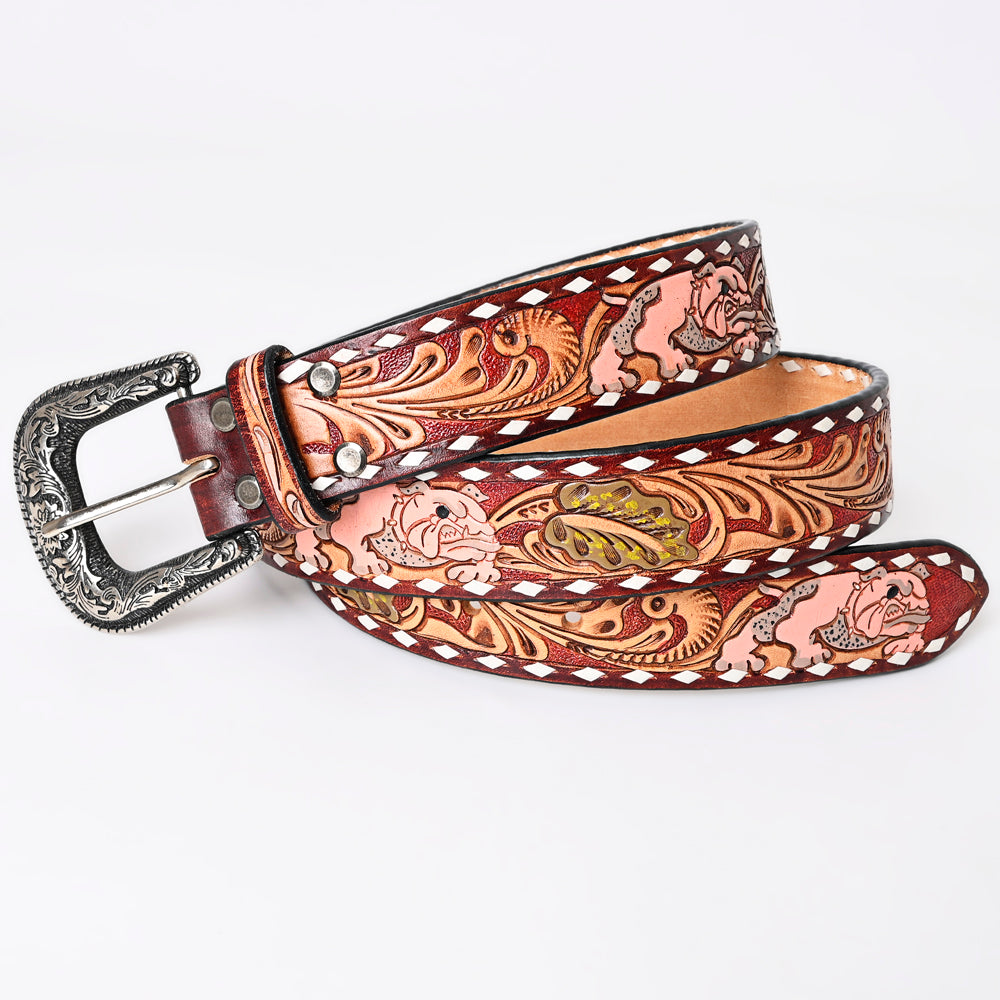 American Darling ADBLF169-L Beautifully Hand Tooled Genuine American Leather Belt Men and  Women