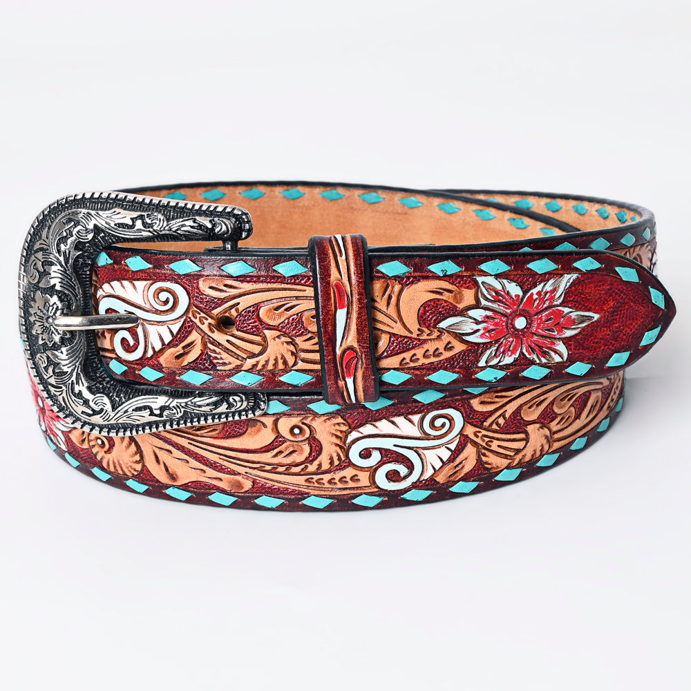 American Darling Beautifully Hand Tooled Genuine American Leather Belt Men and  Women