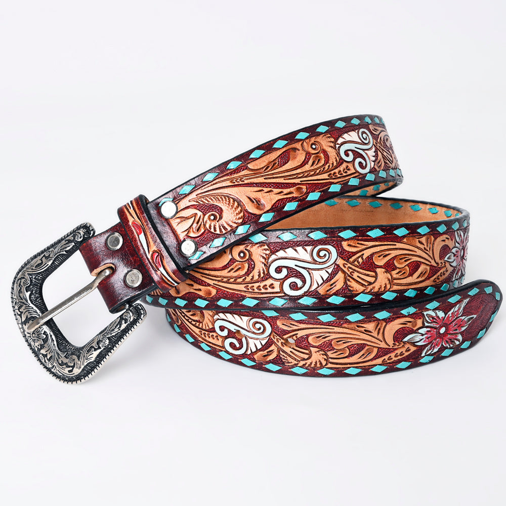 American Darling Beautifully Hand Tooled Genuine American Leather Belt Men and  Women