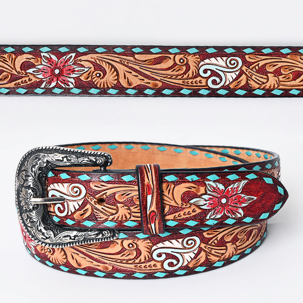 American Darling Beautifully Hand Tooled Genuine American Leather Belt Men and  Women