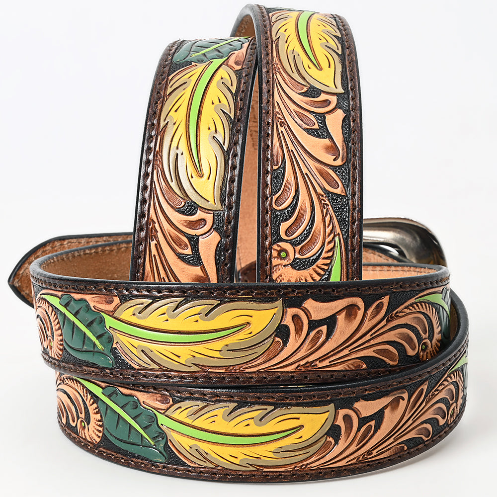 American Darling ADBLF171-M Beautifully Hand Tooled Genuine American Leather Belt Men and  Women