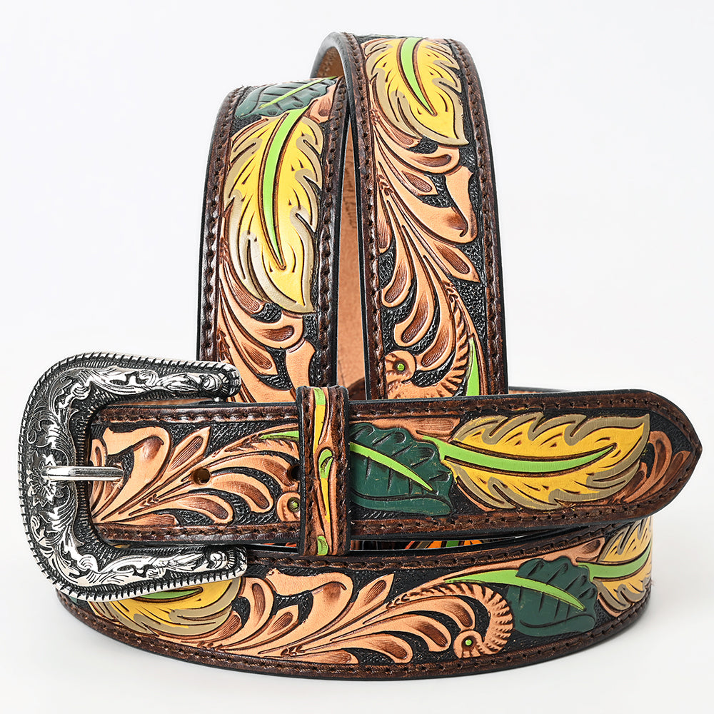 American Darling ADBLF171-M Beautifully Hand Tooled Genuine American Leather Belt Men and  Women