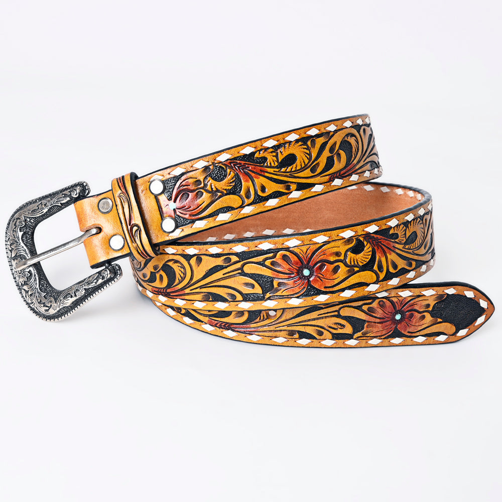 American Darling Beautifully Hand Tooled Genuine American Leather Belt Men and  Women