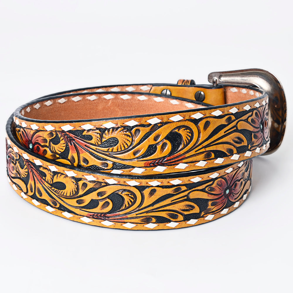 American Darling Beautifully Hand Tooled Genuine American Leather Belt Men and  Women