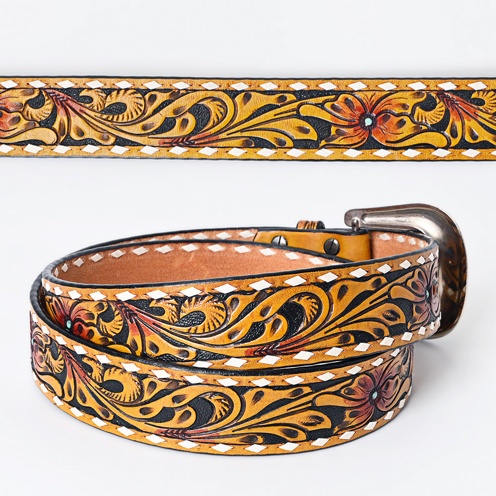 American Darling Beautifully Hand Tooled Genuine American Leather Belt Men and  Women