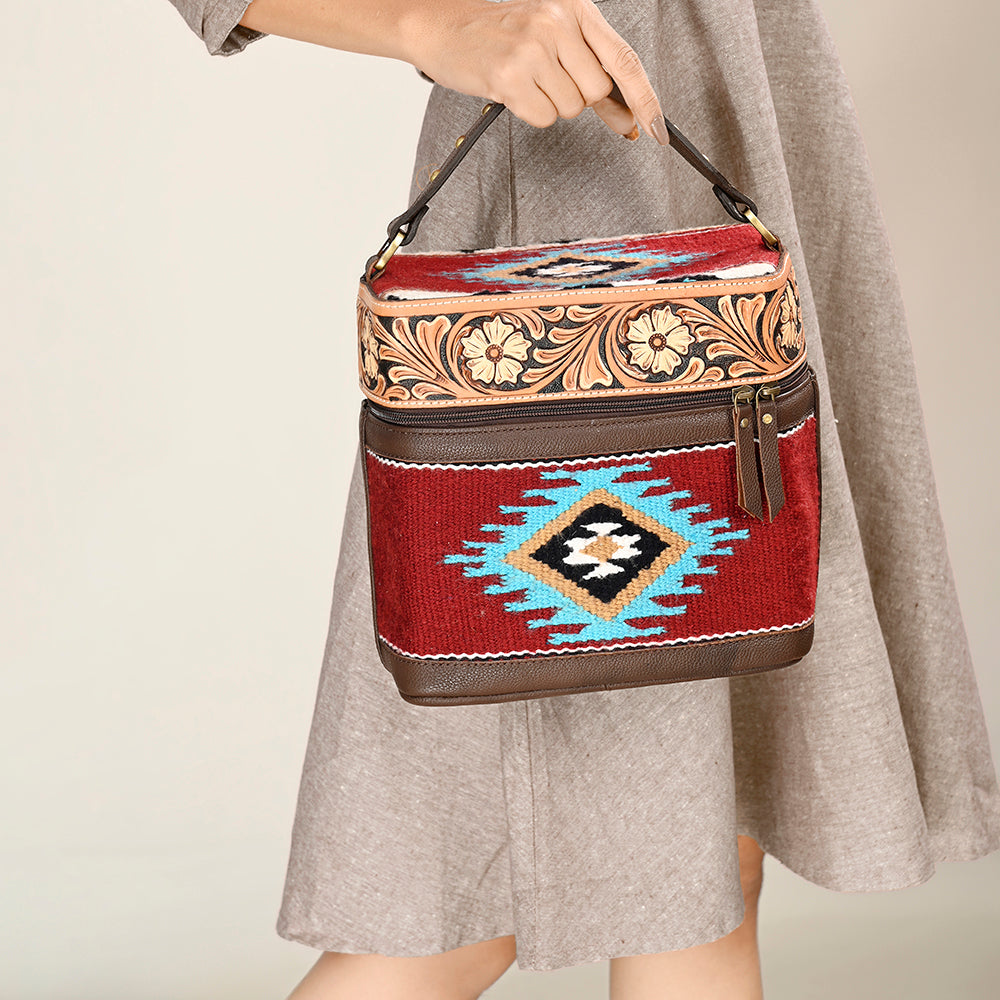ADBGA427 American Darling Hand Tooled Saddle Blanket Genuine Leather Women Bag Western Handbag Purse