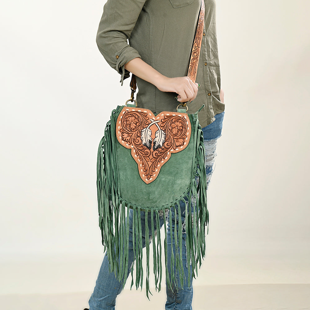 American Darling Hand Tooled Genuine Leather Women Bag Western Handbag Purse