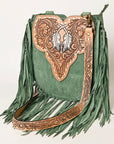 American Darling Hand Tooled Genuine Leather Women Bag Western Handbag Purse
