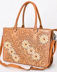 American Darling Briefcase Hand Tooled Genuine Leather Women Bag Western Handbag Purse