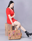 American Darling Briefcase Hand Tooled Genuine Leather Women Bag Western Handbag Purse