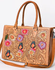 American Darling Briefcase Hand Tooled Genuine Leather Women Bag Western Handbag Purse
