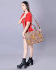 American Darling Briefcase Hand Tooled Genuine Leather Women Bag Western Handbag Purse