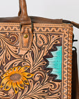 American Darling Briefcase Hand Tooled Genuine Leather Women Bag Western Handbag Purse