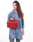 American Darling Jewelry Case Hand Tooled Genuine Leather Women Bag Western Handbag Purse